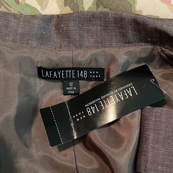 Lafayette 148 NY Size 12 Blazer Jacket Virgin Wool + Linen $488 NEWS - Picture 7 of 13